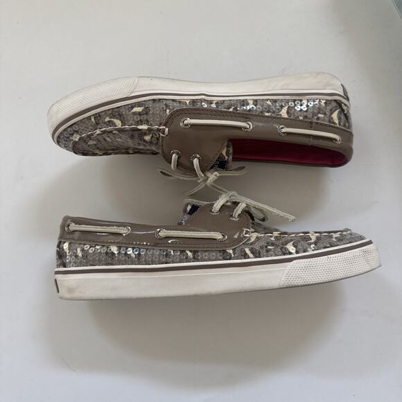 Sperry‎ Top-Sliders Leopard Cheetah Print Slip On Boat Shoes Size 8.5 - Picture 4 of 12